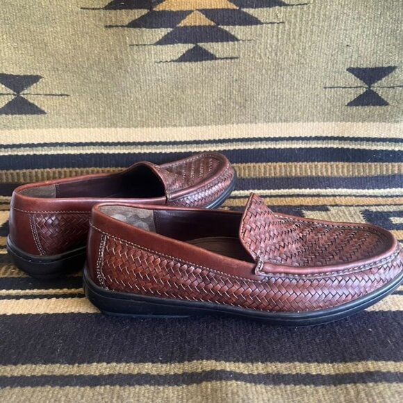 Cole Haan Woven Leather Loafers Mens Size 8 Brown Slip-On Comfort Dress Casual - Picture 5 of 8